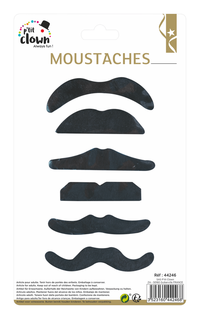 6 black mustaches