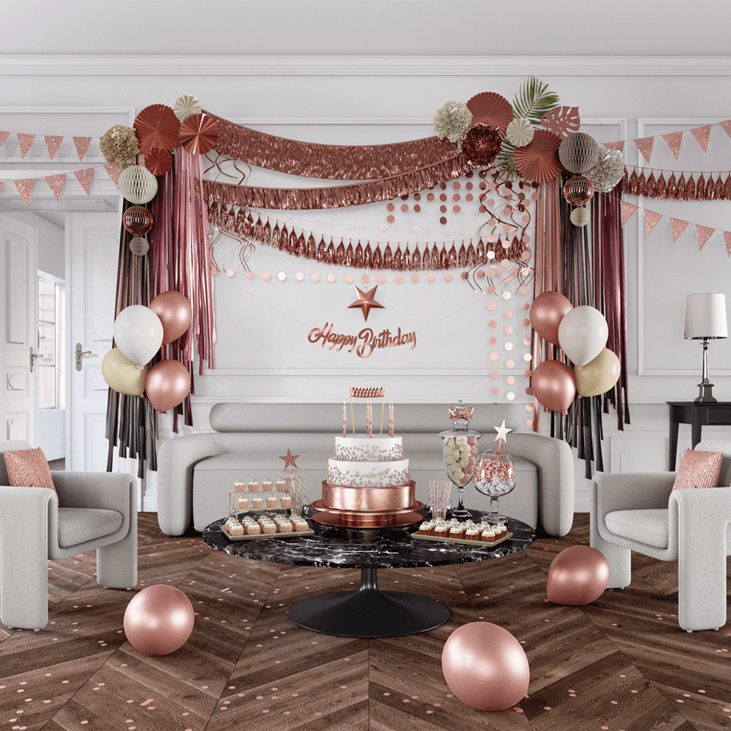 decorations festives rose gold