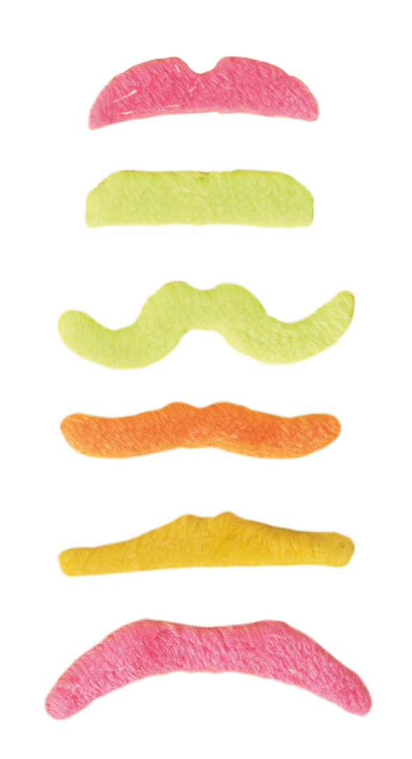 Lot de 6 moustaches fluo